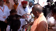 Young girls tie Rakhi on UP CM Yogi Adityanath s wrist in Sambhal