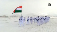 ITBP Jawans celebrate R-Day at 15000 feet altitude in -35 C at Ladakh borders