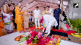 Amit Shah participates in Bhoomi Pujan ceremony at ISKCON Temple