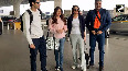 Bhagyashree seen with family at Mumbai Airport