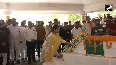Last rites of army officer Lt Shashank Tiwari conducted at Jamthara Ghat with full state honour