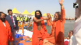 Yog guru Ramdev teaches CM Yogi 'yoga poses' at Prayagraj Maha Kumbh