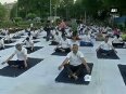 Breathe in breathe out  Watch Indian Navy Chief performing yoga asanas