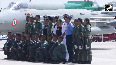 Union Defense Minister Rajnath Singh attends MiG-21 farewell, pose for picture ops with pilots, crew