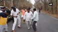 Watch: TRS corporator, govt officials dance in middle of road, block highway