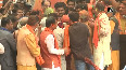 CM Yogi, other BJP leaders play Holi in Lucknow