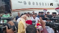 KCR receives Yashwant Sinha at Begumpet Airport