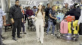 Nushrratt Bharuccha arrives at Jaipur Airport to attend IIFA