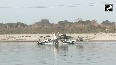 Yamuna Cleaning drive underway near Vasudev Ghat in New Delhi