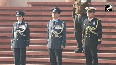 CDS Gen Anil Chauhan, Navy Chief Adm DK Tripathi lay wreaths at National War Memorial on Navy Day