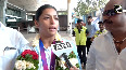 Kabaddi player's father gets emotional as she arrives with Gold medal