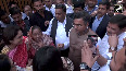 Delhi Minister Parvesh Verma receives warm welcome from family supporters after his oath-taking ceremony