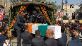 Mortal remains of Wg Cdr PS Chauhan brought to his residence in Agra