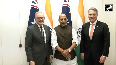 Rajnath Singh welcomed by PM Anthony Albanese, Defence Minister Marles at Australian Parliament