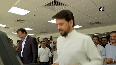 Union Minister Anurag Thakur tries out treadmill at University sports complex in Pune