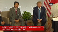 G7 Summit US President Donald Trump meets Japanese PM Shinzo Abe