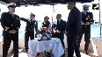 Indias Defence Minister Rajnath Singh tours HMAS Kuttabul during landmark visit to Australia