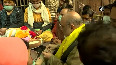 Amit Shah offers prayers at Banke Bihari Temple in Mathura