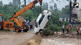 Car swept away in J-K's Kathua, rescued with crane 