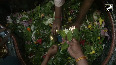 Devotees take blessings from Gorakhpurs Jharkhandi Mahadev Shiv Mandir on Sawans 1st day