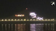Mumbais Bandra-Worli sea link illuminated with image of Football star Lionel Messi