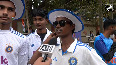 Excited Cricket lovers cheer for Team India ahead of 2nd test match between India SA in Guwahati