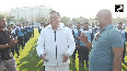 Uttarakhand CM Pushkar Singh Dhami does push-ups at Fit India Run