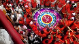 Visarjan procession of Lalbaugcha Raja begins with colours, dhol beats