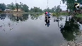 Due to continuous rains in Uttar Pradesh, the water level in Ramganga river in Moradabad increased and water came on the roads of Brass City.