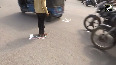 Protestors in Chhattisgarh Raipur walk over Pakistani flag