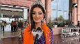 Miss Universe India Manika Vishwakarma arrives at Ayodhya Airport to seek blessings of Lord Ram