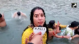Devotees take holy dip in holy Ganga on Kartik Purnima