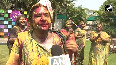 Famous folk singer Malini Awasthi celebrates Holi with color and melody