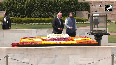 New Zealand PM Christopher Luxon pays tribute to Mahatma Gandhi at Rajghat in Delhi