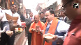 Nadda, Yogi enjoy 'Chai' at a tea stall in Varanasi