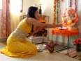 Shubhangi Atre celebrating Ganeshotsav