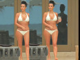 Kim kardashian shows off sexy figure in cream bikini
