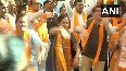 BJP workers celebrate party's landslide victory with Garba