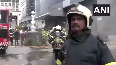 Fire tenders dousing the fire that broke out in Times Tower building - 01