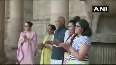 President his family claps to express gratitude to those providing essential services