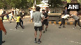 Protesting wrestlers hold morning exercise and training session