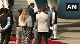 US Vice President JD Vance arrives at Palam airport