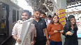 Cricket fans at Marine Lines station, Mumbai