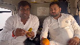 After fish row,Tejashwi shares Video of eating orange in helicopter