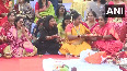 Delhi CM Rekha Gupta celebrates 'Karwa Chauth' rituals at her residence