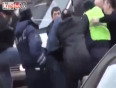 Shocking crazy man in russia fights police