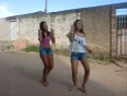 Crazy girls dancing on street
