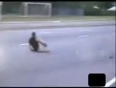 Biker leg crash in accident video