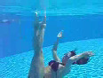 Monica G swimming synchronized
