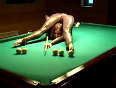 Flexible Girl Playing Pool